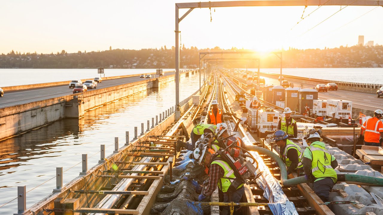 Sound Transit built light rail on a floating bridge