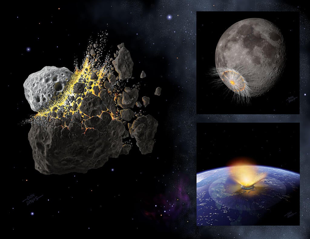 Ancient asteroid breakup may have bombarded Earth and the Moon 800 million years ago