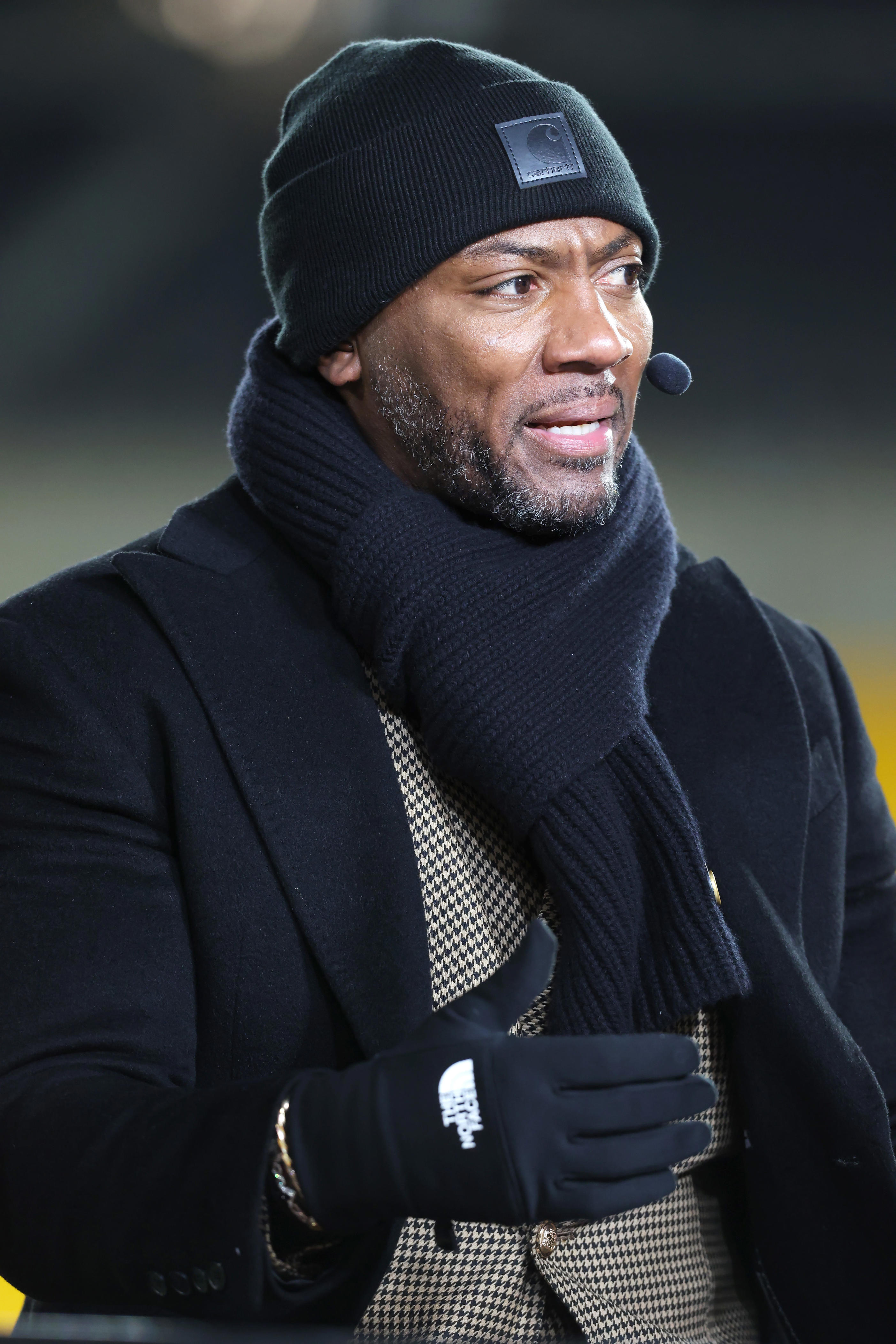 Jan 12, 2026; Pittsburgh, PA, USA; NFL commentator Ryan Clark performs the pre-game before the Houston Texans play the Pittsburgh Steelers in an AFC Wild Card Round game at Acrisure Stadium. Mandatory Credit: Charles LeClaire-Imagn Images