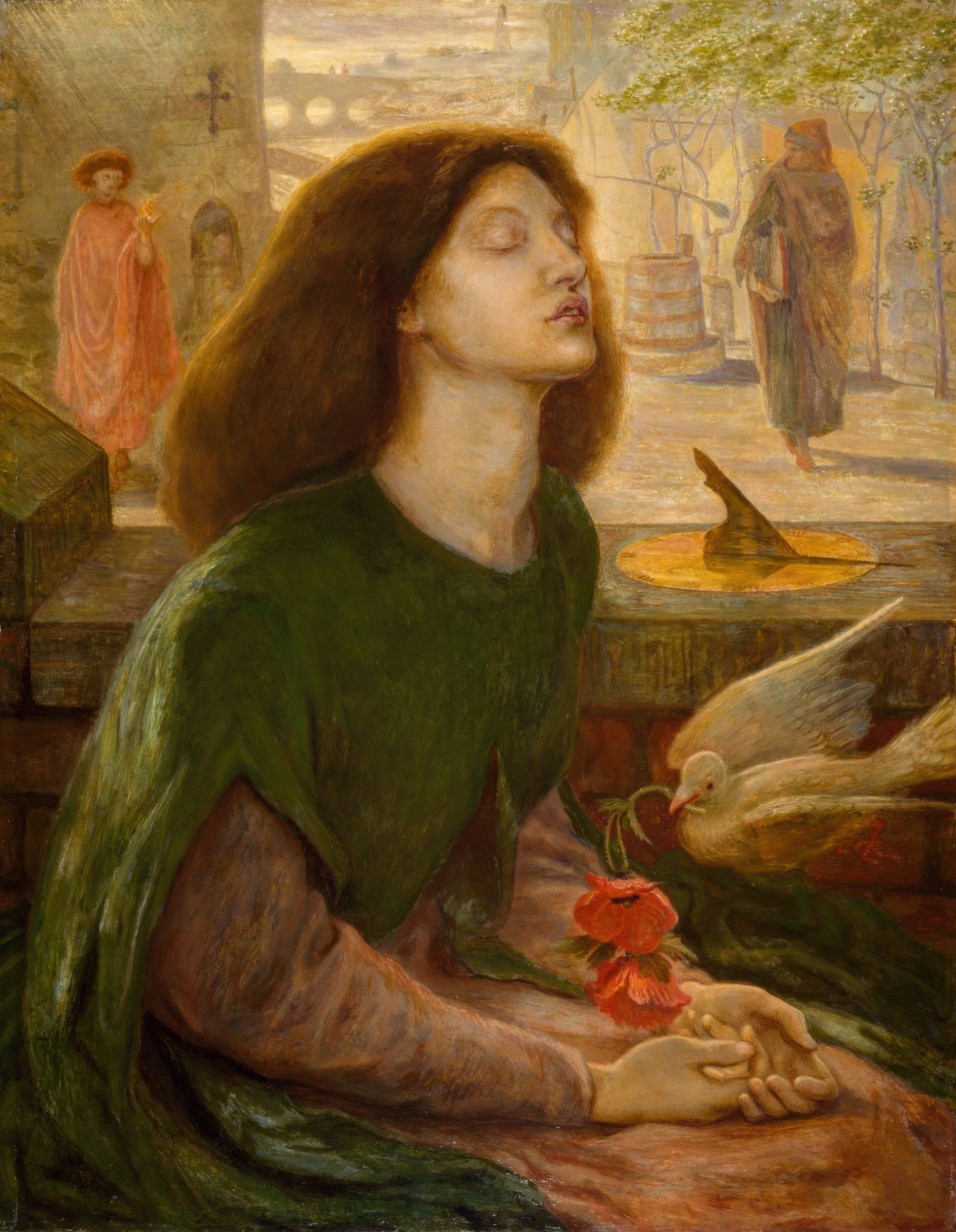 DG Rossetti's 1872 painting Beata Beatrix depicts Dante's dead Beatrice in a state of luminous physical perfection