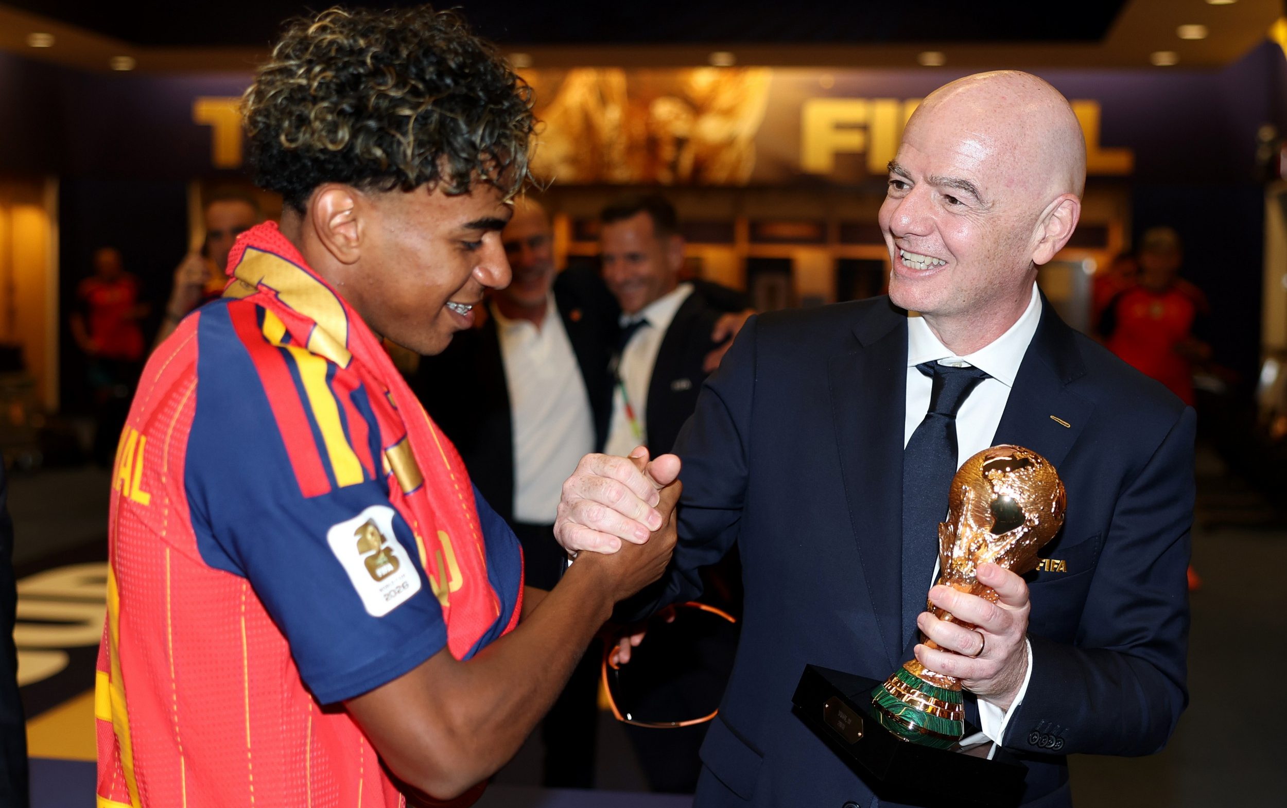 Infantino congratulates Yamal after Spain's World Cup victory