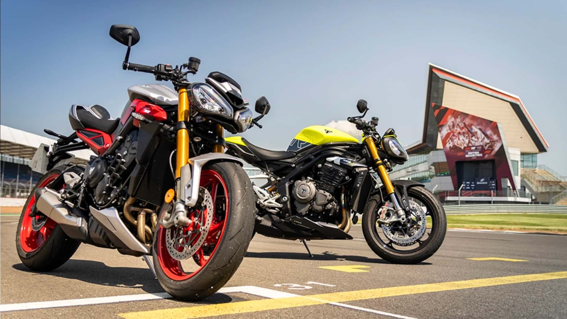 Triumph is showcasing its bikes at Silverstone track days in the hands of experts, not the public