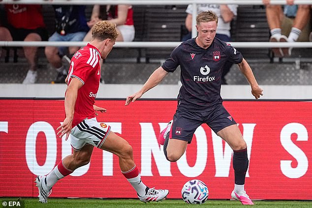 The United academy prospect did well up against a strong Wrexham side in a Helsinki friendly