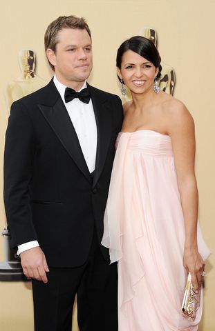 Actor Matt Damon and wife Luciana Damon arrive at the 82nd Annual Academy Awards at the Kodak Theatre on March 7, 2010 in Hollywood, California.