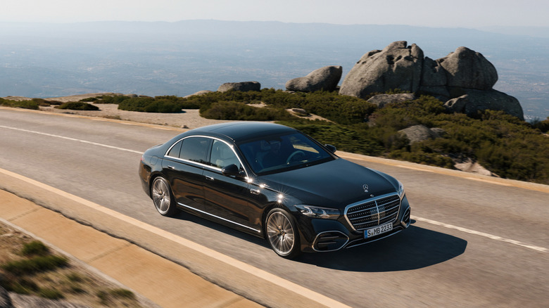 2026 Mercedes-Benz S-Class driving along coastal road