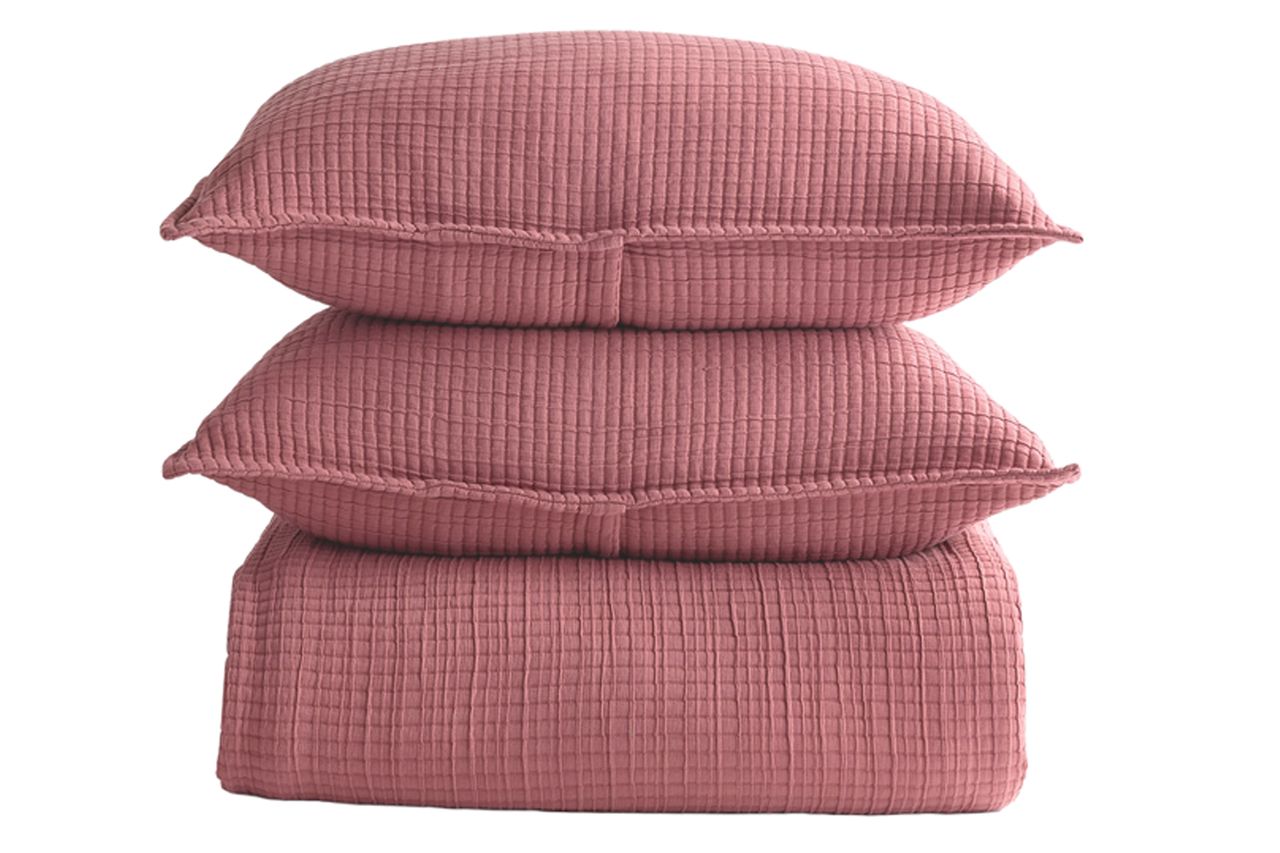 Organic Ribbed Cotton Coverlet Set