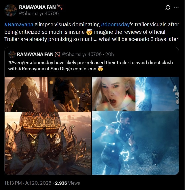 Avengers Doomsday trailer X review: Poor VFX faces flak, fans compare it to Ramayana