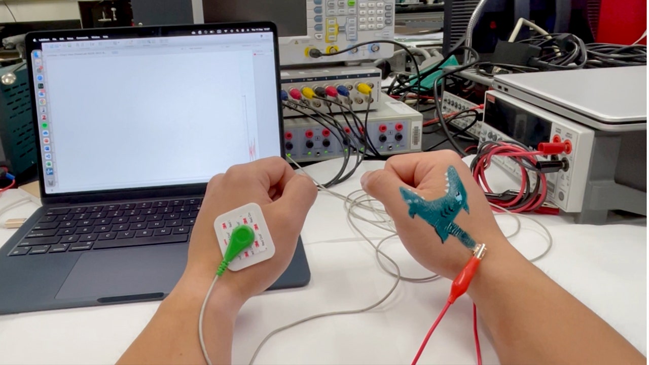 Food dye allows the washable medical sensor to resemble colorful body art instead of a traditional hospital-style electrode.