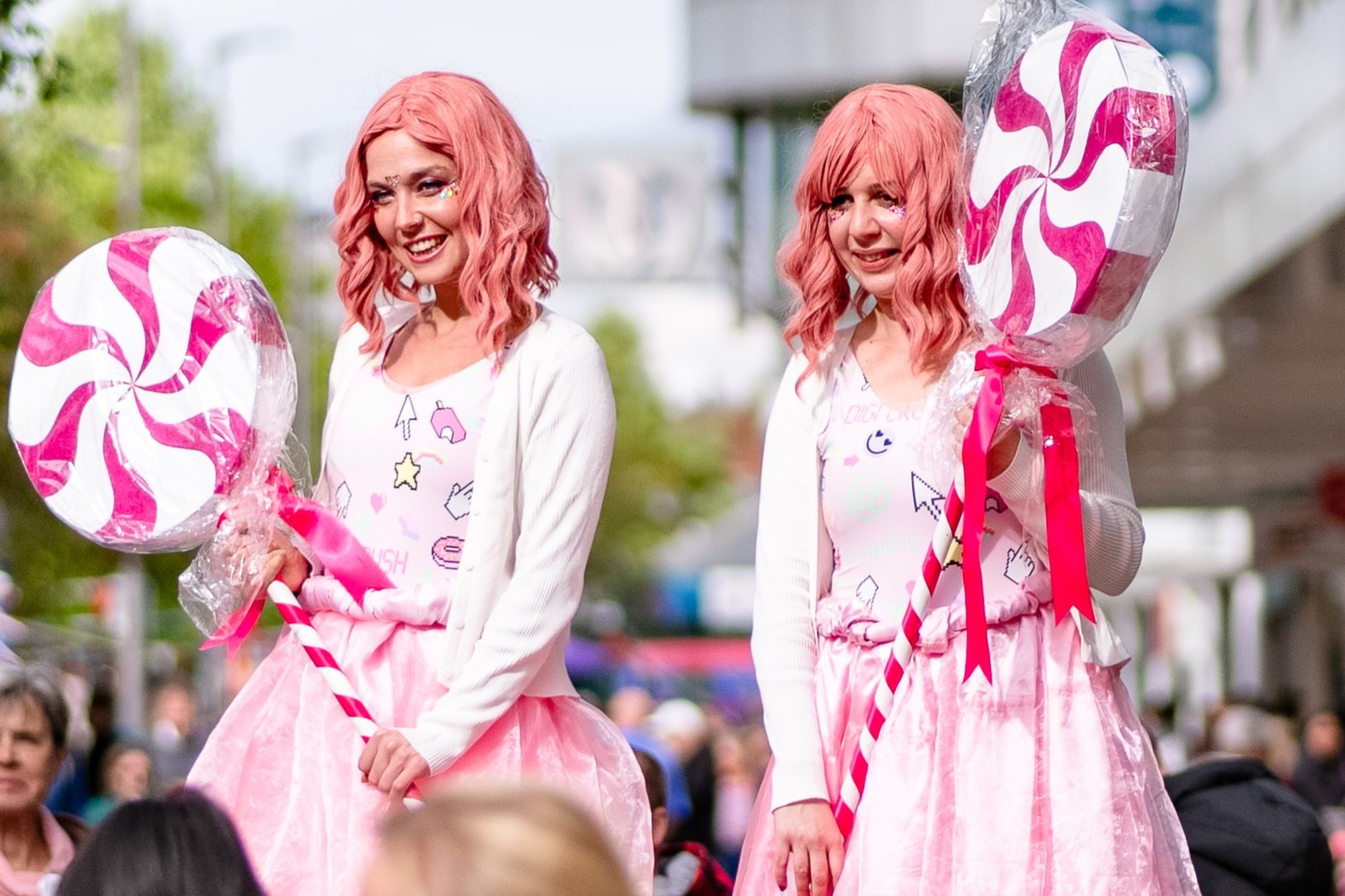 Stilt Walkers at Hemel BIDS event