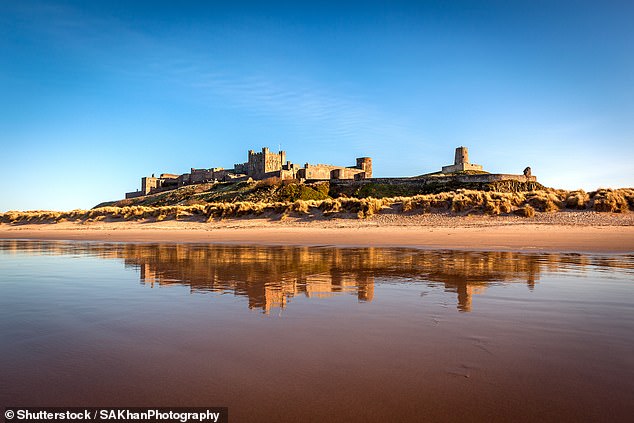 Bamburgh Castle is located on the coast in Northumberland - it's also situated by one of the country's best beaches