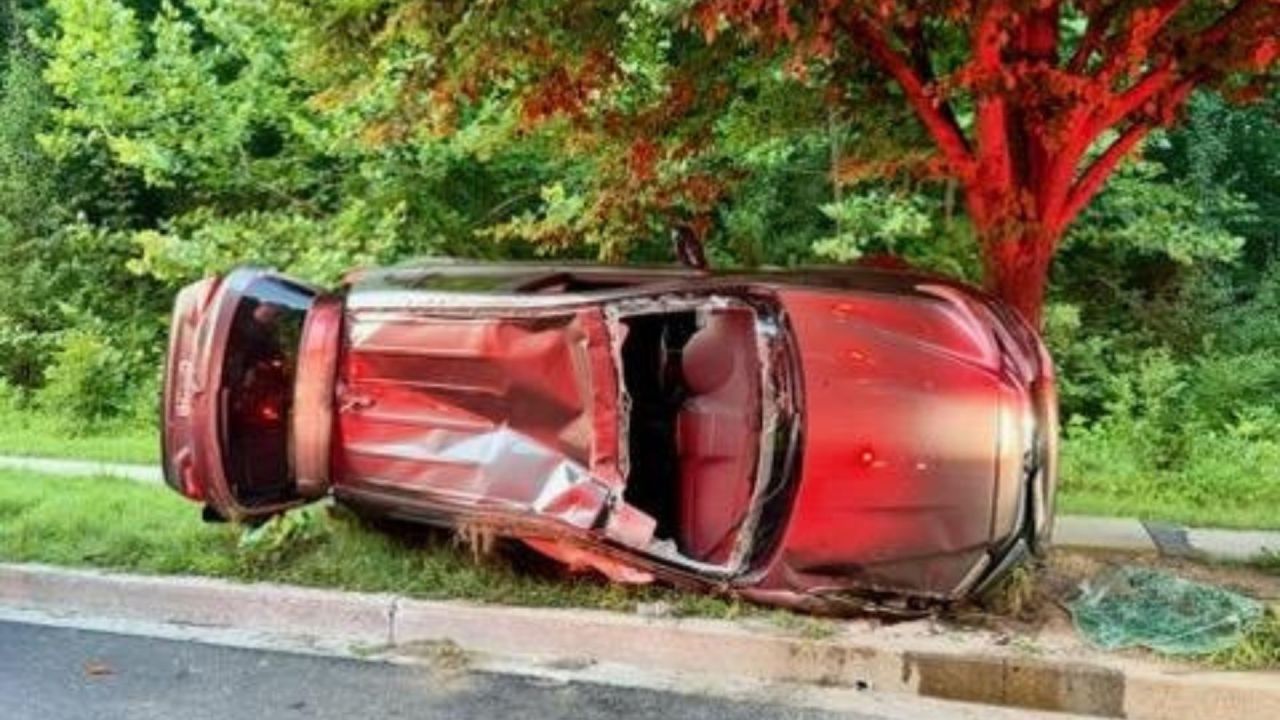 Driver pulled from overturned vehicle after collision in Gaithersburg