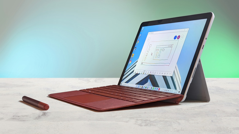 Microsoft Surface Go on a table.