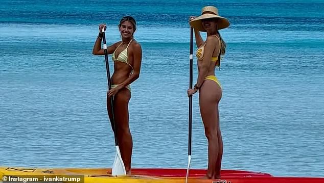 Kai and her aunt Ivanka Trump paddling around on vacation earlier this year