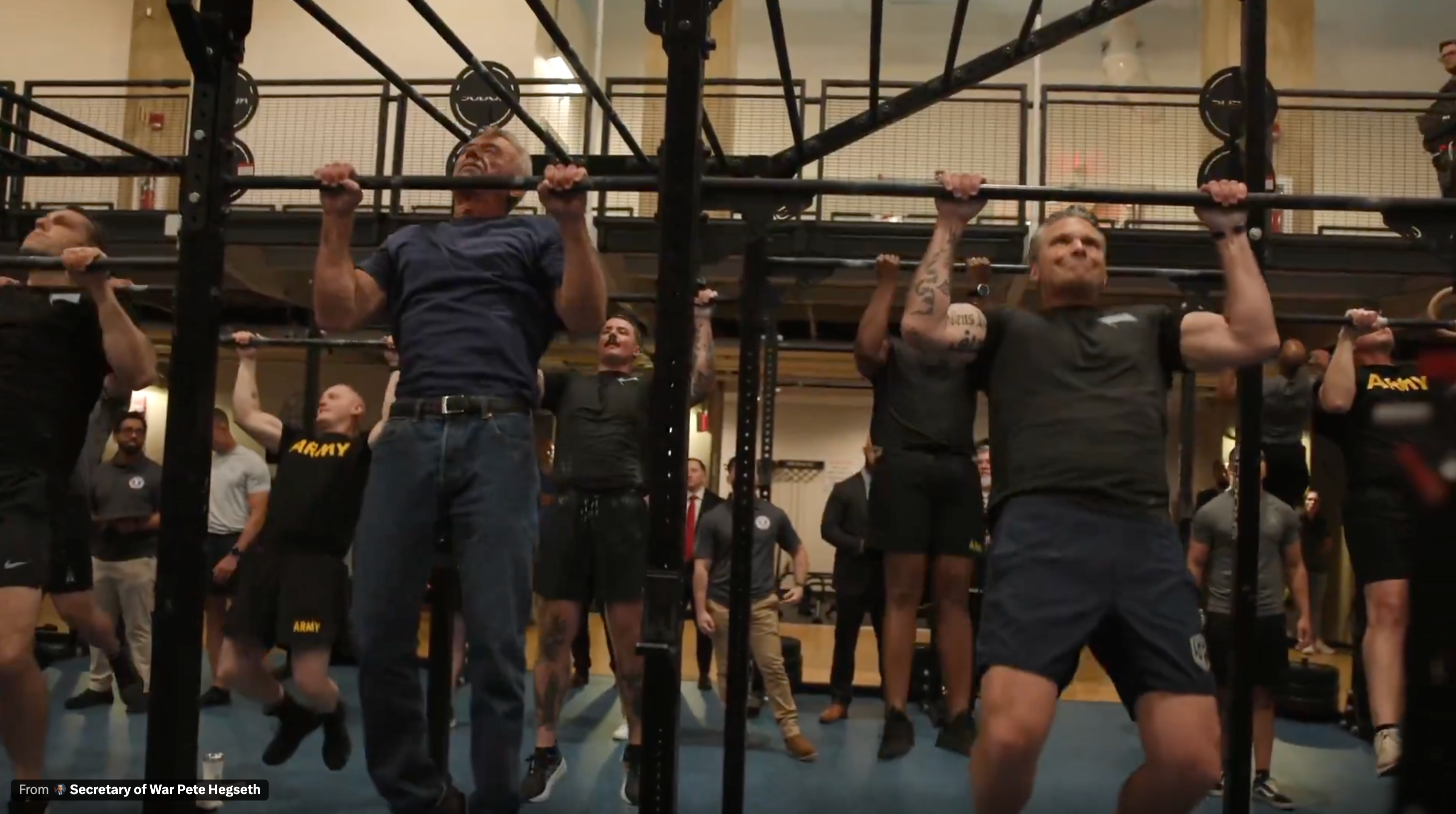 Last year, Hegseth and HHS Secretary Robert F. Kennedy Jr. took part in the so-called “Pete & Bobby Challenge,” in which participants attempt 100 push-ups and 50 pull-ups in under 10 minutes (Pete Hegseth)