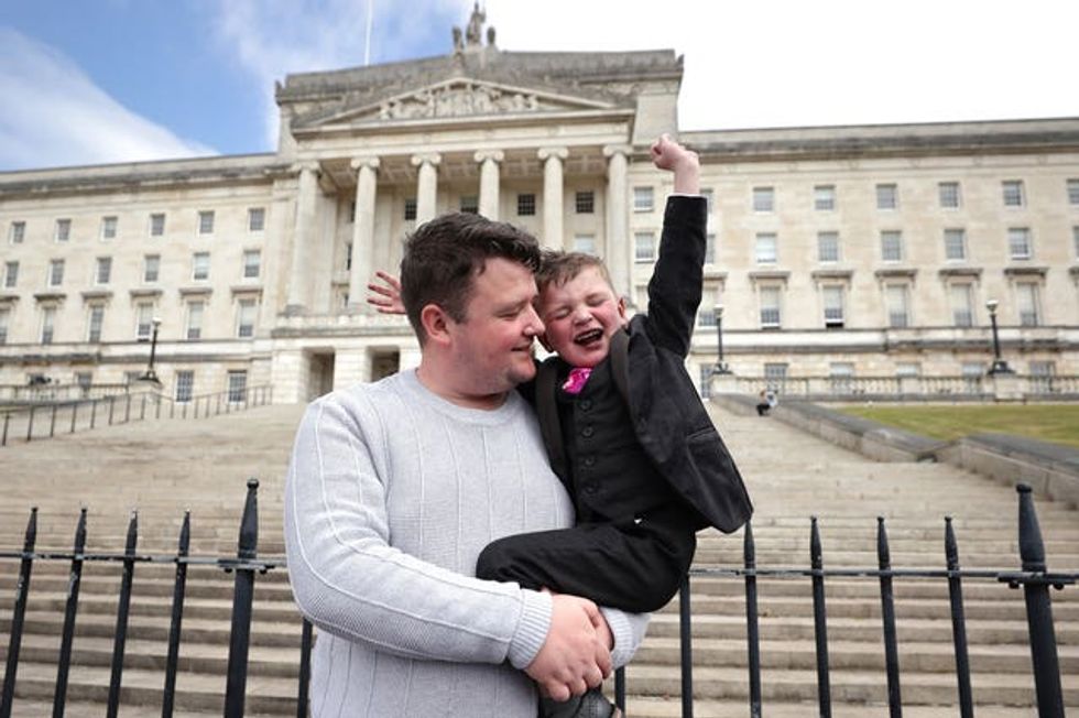Dáithí with his father Mairtin Mac Gabhann (Liam McBurney/PA) (PA Archive/PA Images - Liam McBurney)