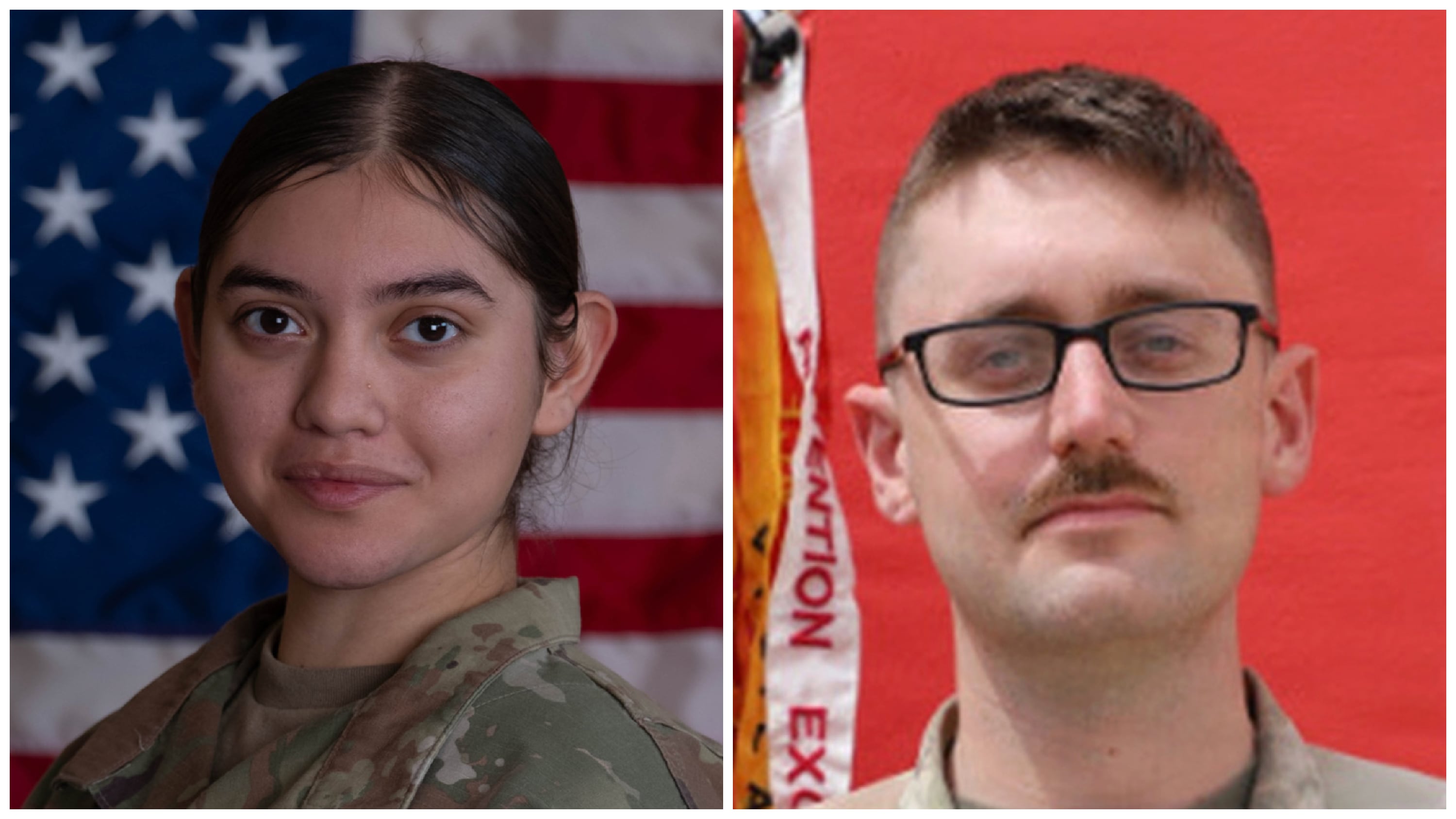 Fallen U.S. Army officers Pvt. Isabella Gonzales, 19, of Carrollton, Texas and 1st Lt. Tyler James Feehan. / U.S. Army via AP, U.S. Army Space and Missile Defense Command via AP