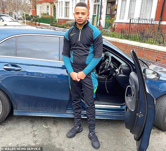 Rafel Jeanne, 24, is pictured. He had been driving the car and died following the crash in Cardiff