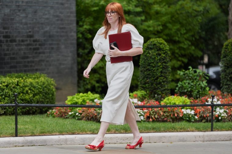 Angela Rayner, Britain's Secretary of State for Housing, Communities and Local Government arrives for a Cabinet meeting in Downing Street in London, Tuesday, July 21, 2026. (AP Photo/Kirsty Wigglesworth)