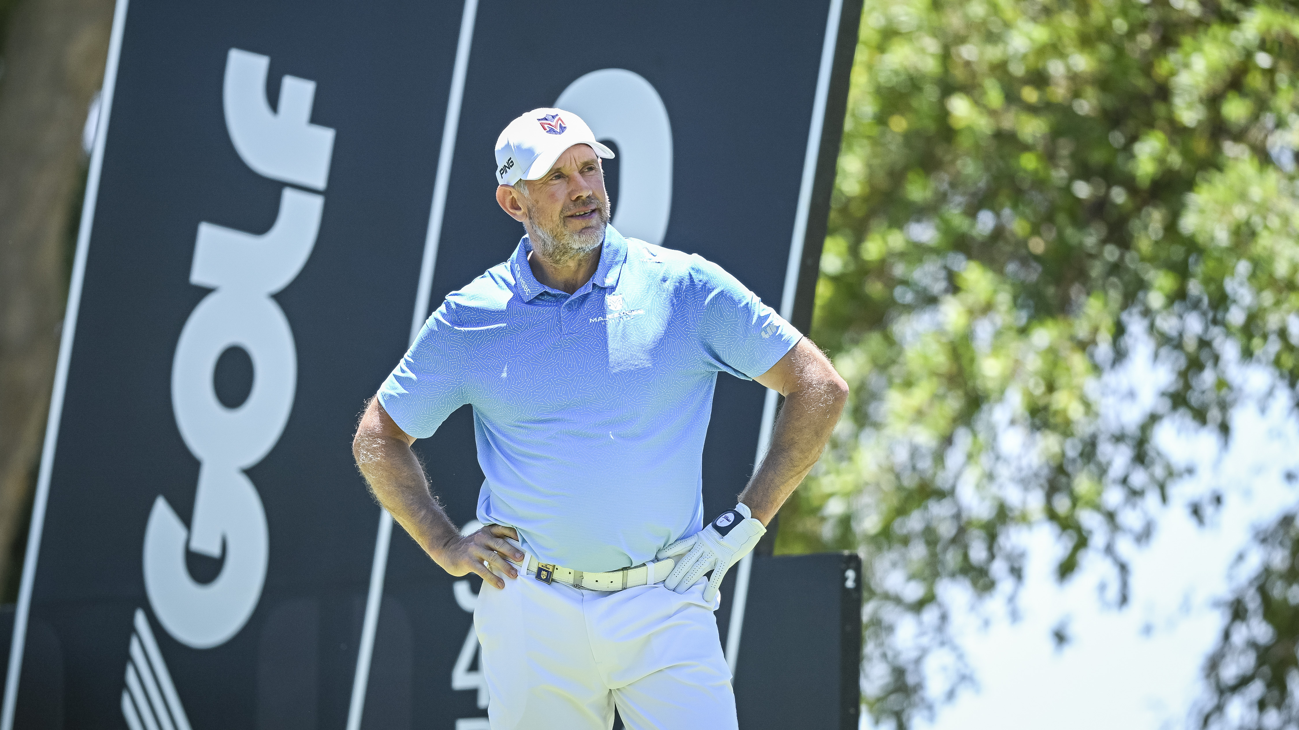 Lee Westwood in action during the 2026 LIV Golf Andalucia event at Valderrama.
