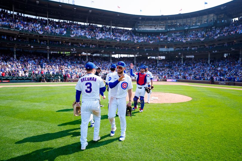 A Chicago Cubs fan was slapped by a fellow fan during the national anthem at Wrigley Field
