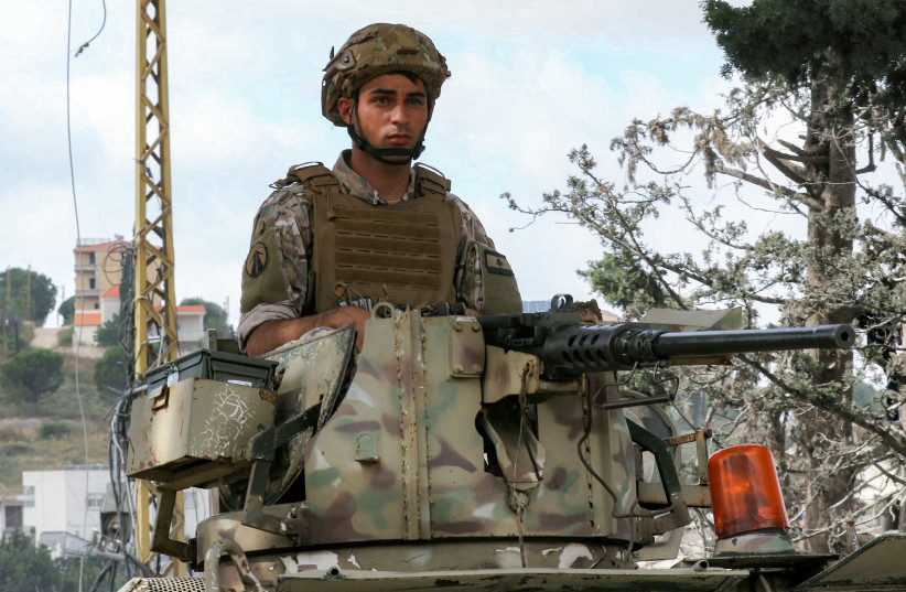 LEBANON-IRAN-ISRAEL-US-WAR Lebanese army forces deploy in the village of Bir al-Salasel in southern Lebanon on June 15, 2026. (credit: Mahmoud ZAYYAT / AFP via Getty Images)