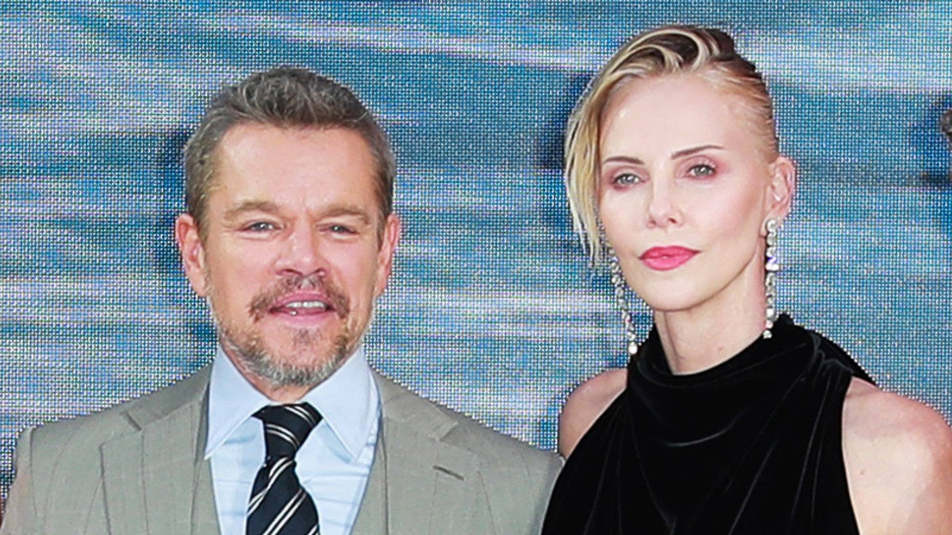 Matt Damon and Charlize Theron at The Odyssey premiere
