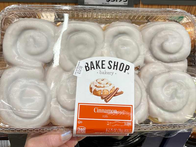 Aldi Bake Shop Cinnamon Sweet Rolls on shelf at Aldi