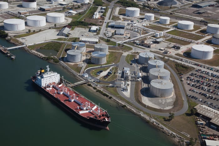 Fuel storage tanks.