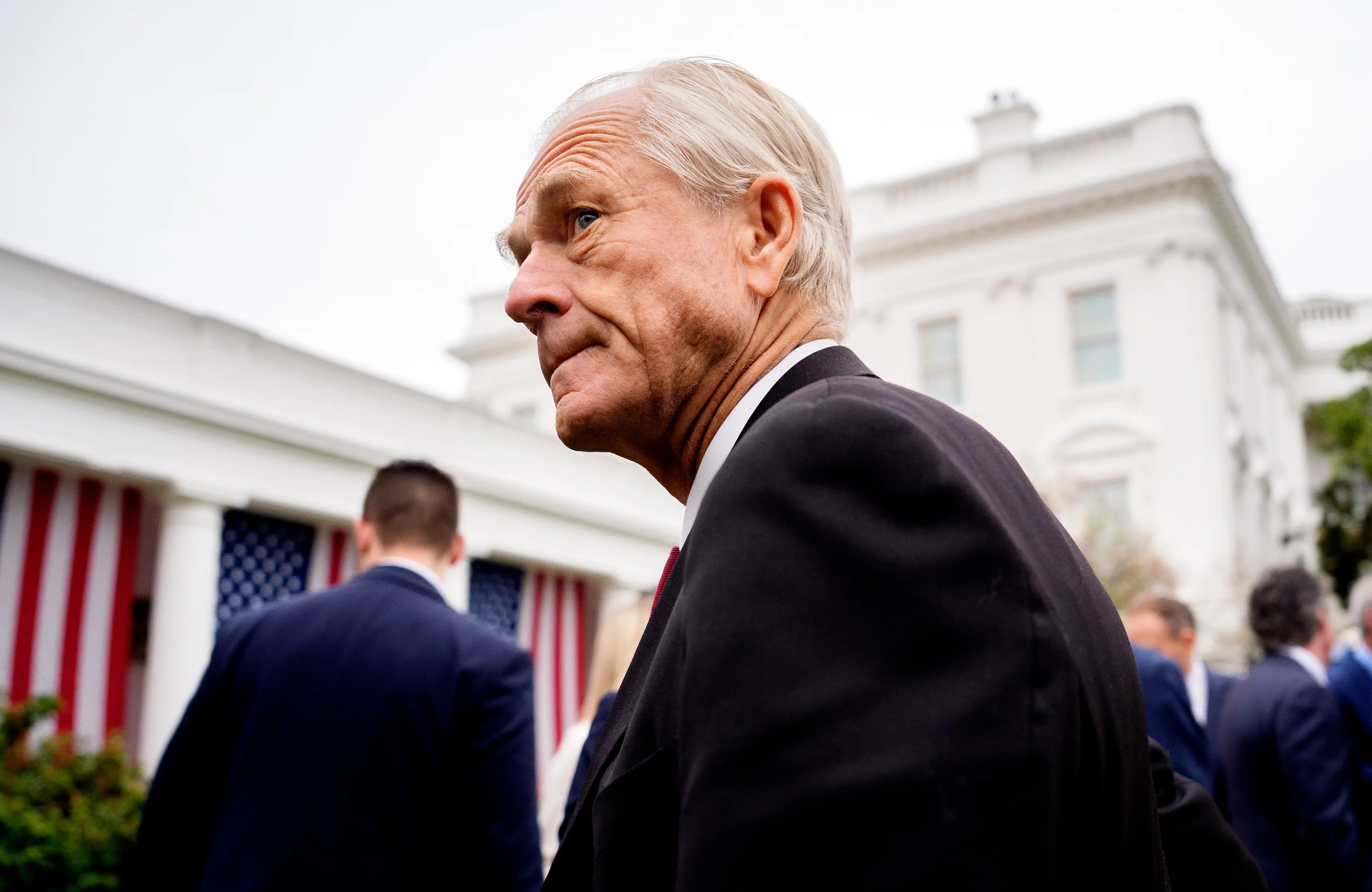 Peter Navarro departs the Rose Garden at the White House on April 2, 2025.