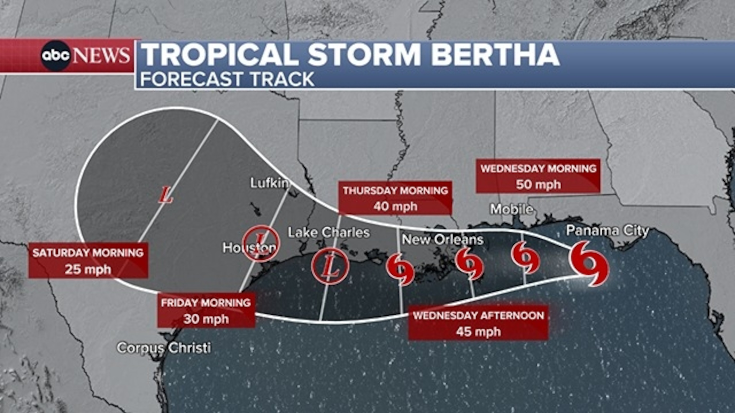 Tropical Storm Bertha strengthening off the Florida coast