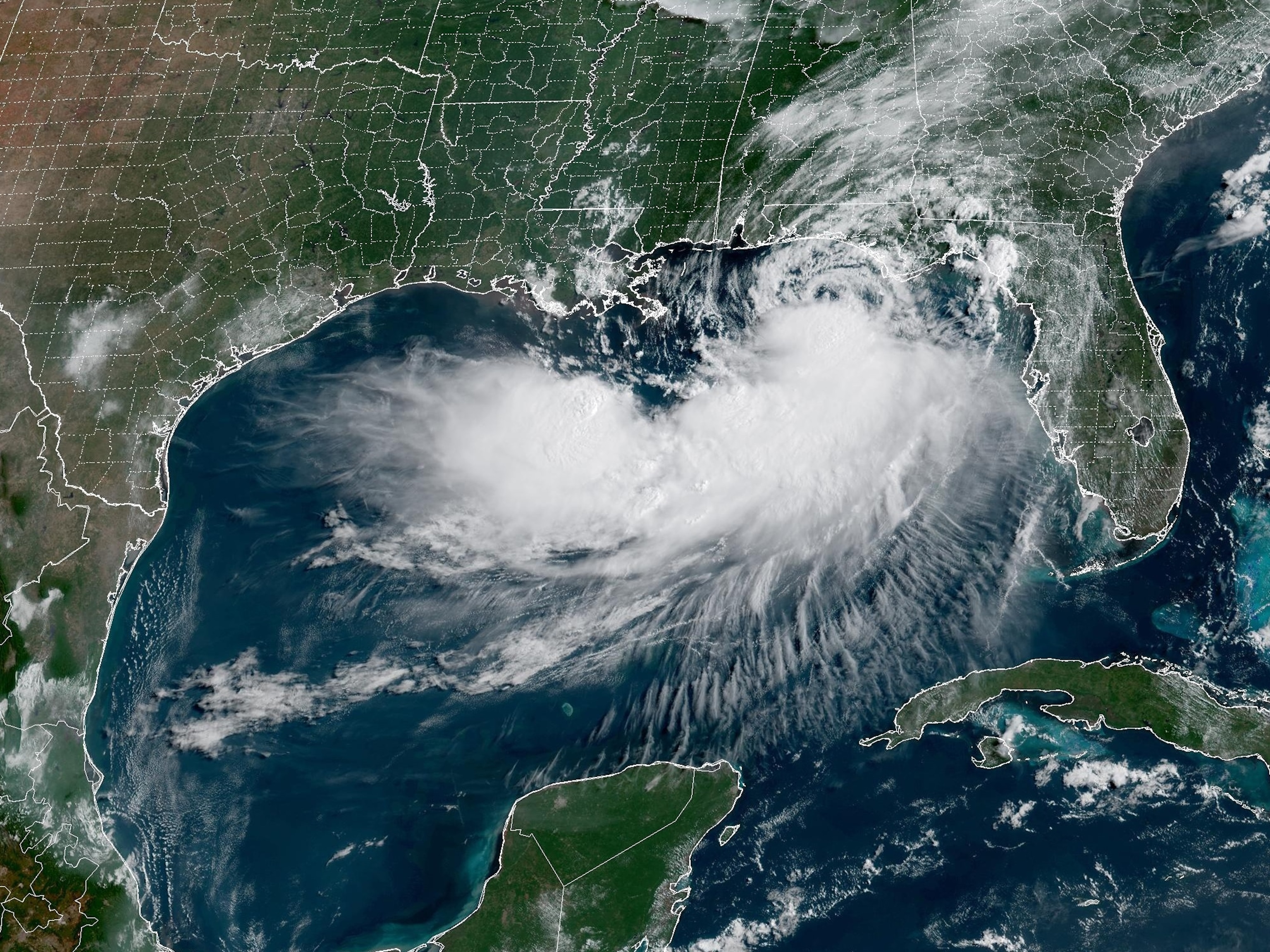 Tropical storm Bertha strengthening off the Florida coast
