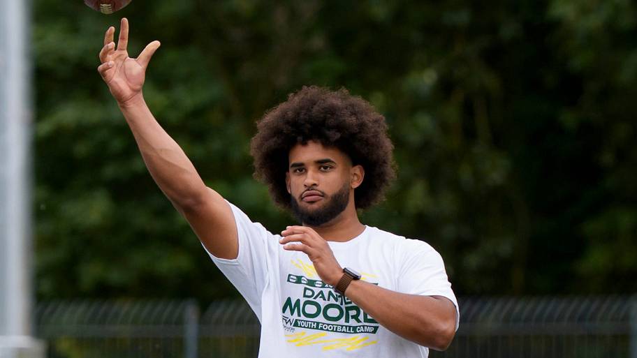 oregon ducks dan lanning big ten college football playoff big game question dante moore chris hampton offensive line
