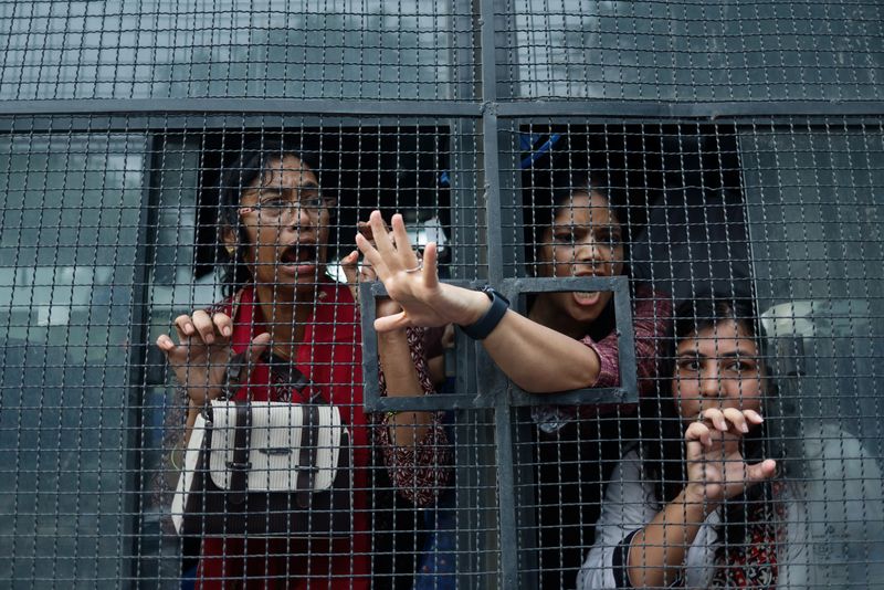 Protest outside Indian PM Modi's residence in New Delhi