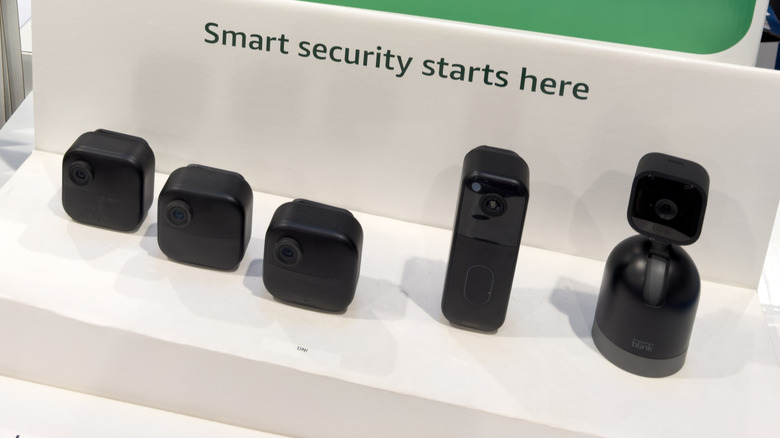 Blink home security products on display in a store