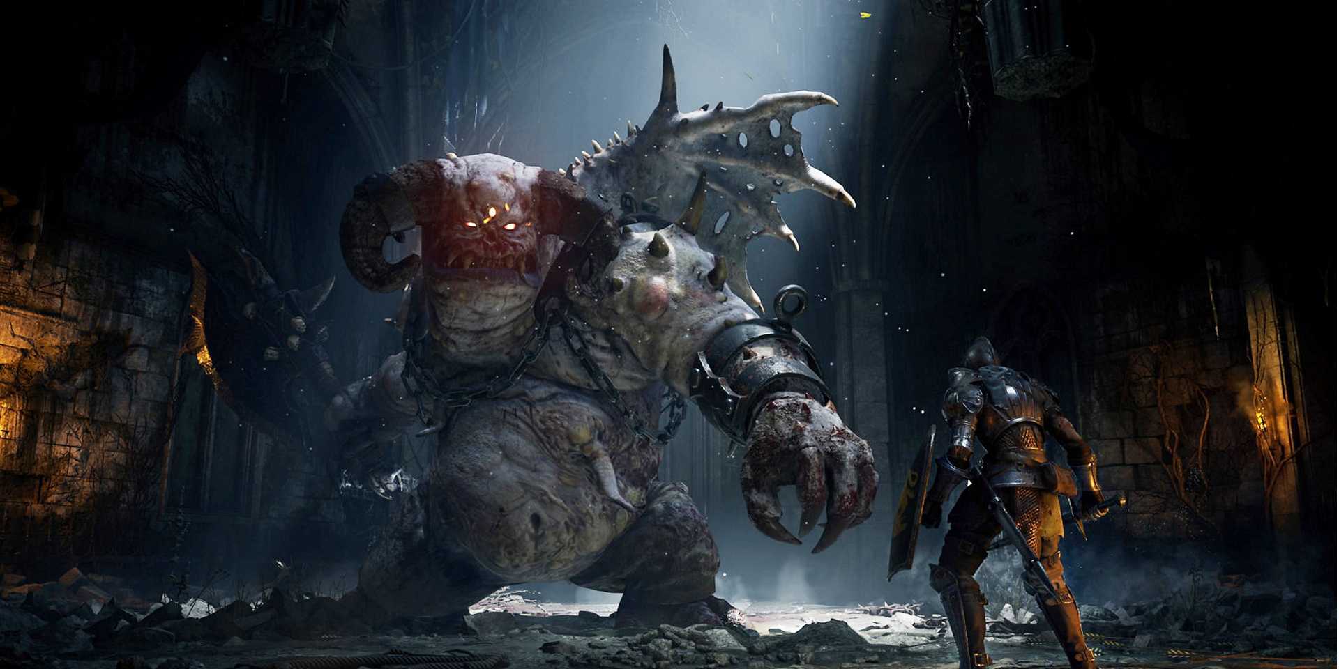 The player faces the Vanguard in Demon's Souls.