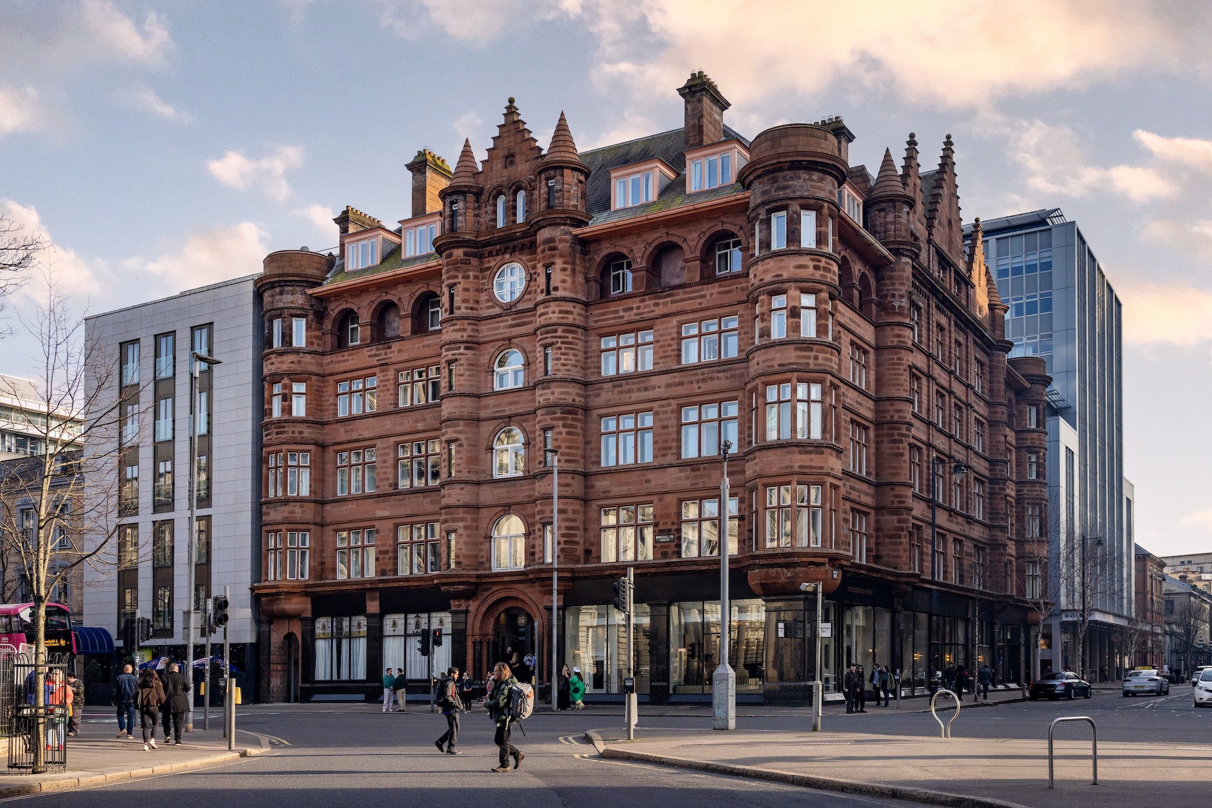 The turreted exterior of the Grade B1-listed Bedford Hotel