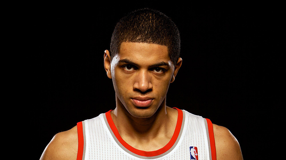 Portland Trail Blazers forward Nicolas Batum poses for a photo during media day at the Rose Garden