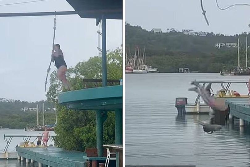 Horror moment Carnival cruise passenger suffers terrifying rope swing ...