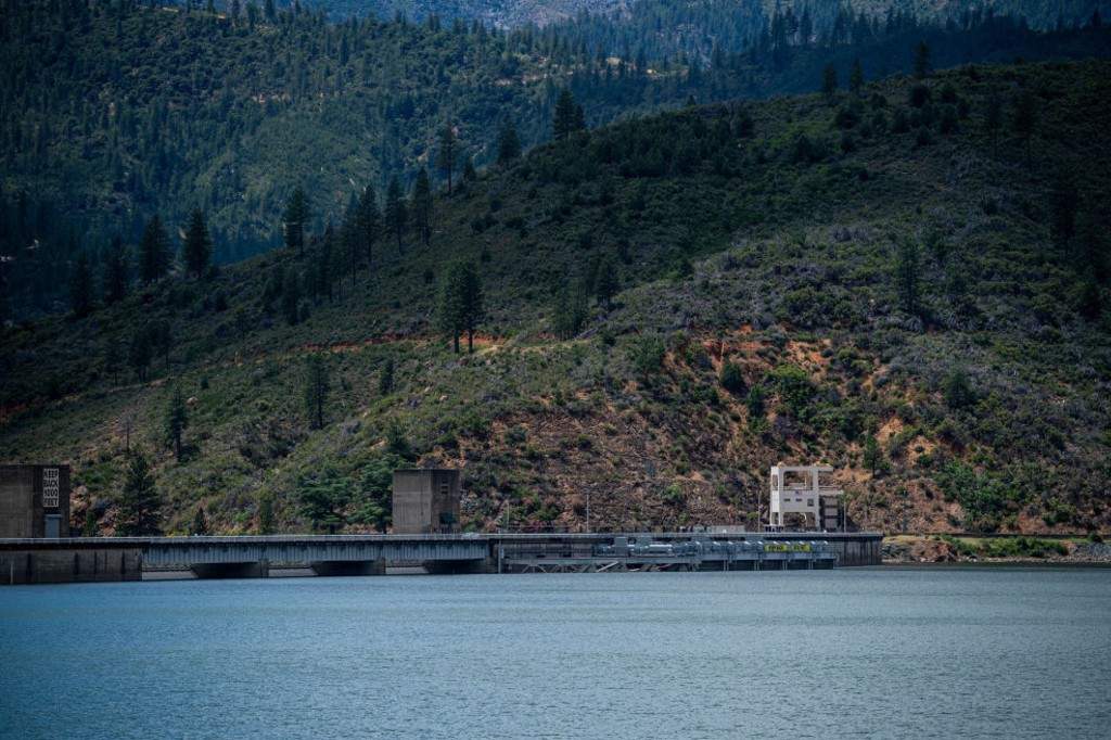 A file photo of Shasta Dam in California's Shasta-Trinity National Forest, June 19, 2023.