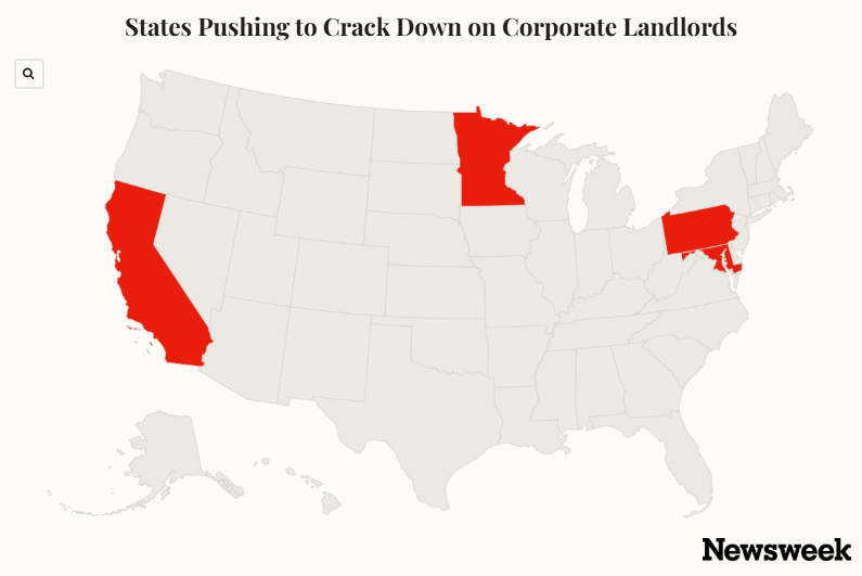 Map shows US states pushing to crack down on corporate landlords