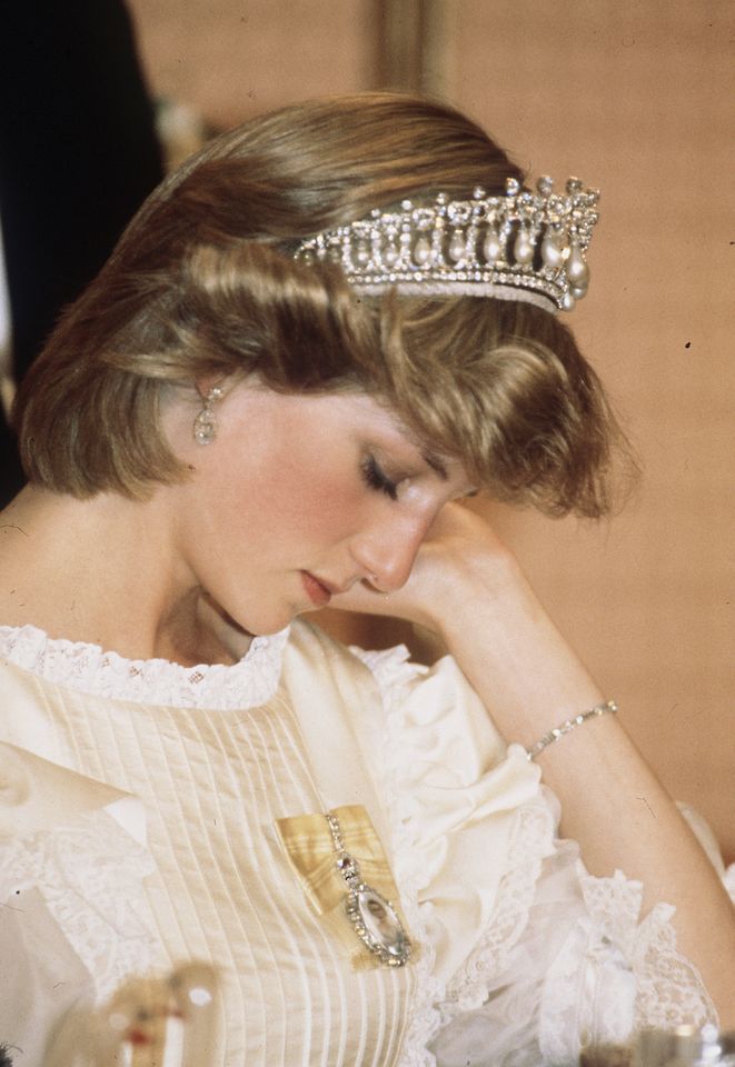 Princess Diana at a banquet in New Zealand on April 29, 1983.