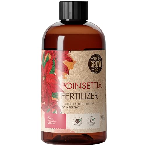8oz Poinsettia Fertilizer - Easy to Use Poinsettia Plant Food - Keeps Your Christmas Flowers Fresh, Colorful & Vibrant All Holiday Seasion - Ideal Fertilizer for Long-Lasting Christmas Flower Decor