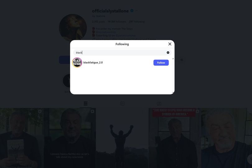 Sylvester was discovered following the page @blackfatigue_2.0