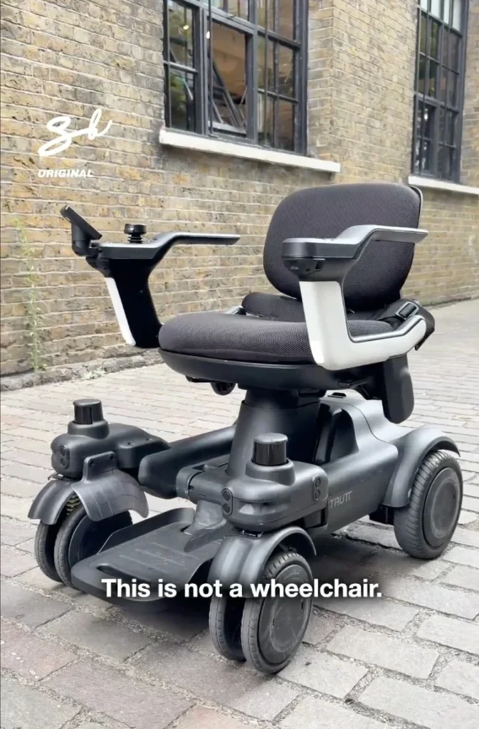 This is the Strutt ev1c, a semi-autonomous mobility scooter that's like the Ferrari or mobility scooters