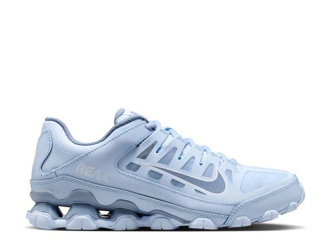 Athletic sneaker with distinctive layered sole and mesh accents, ideal for running and training activities