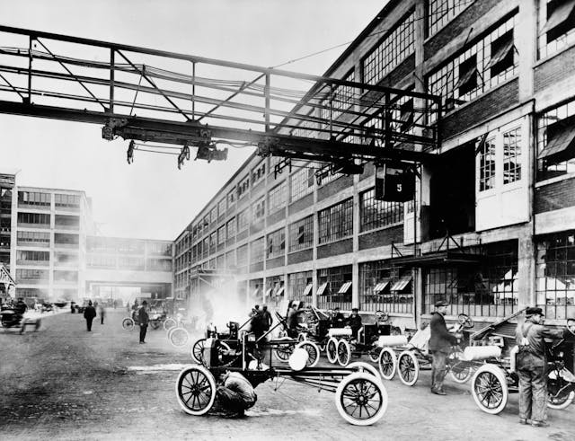 Exterior of the Model T factory, 1914