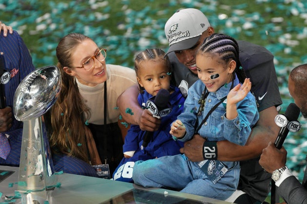 Philadelphia Eagles running back Saquon Barkley and his family.