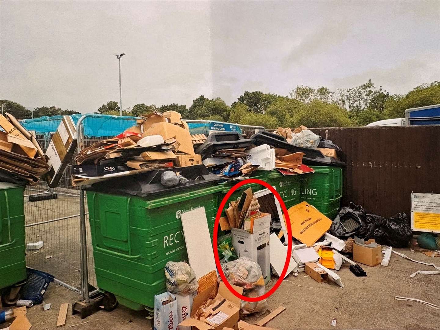 Man given £1,000 fine for ‘fly-tipping’ after leaving box at full recycling bins