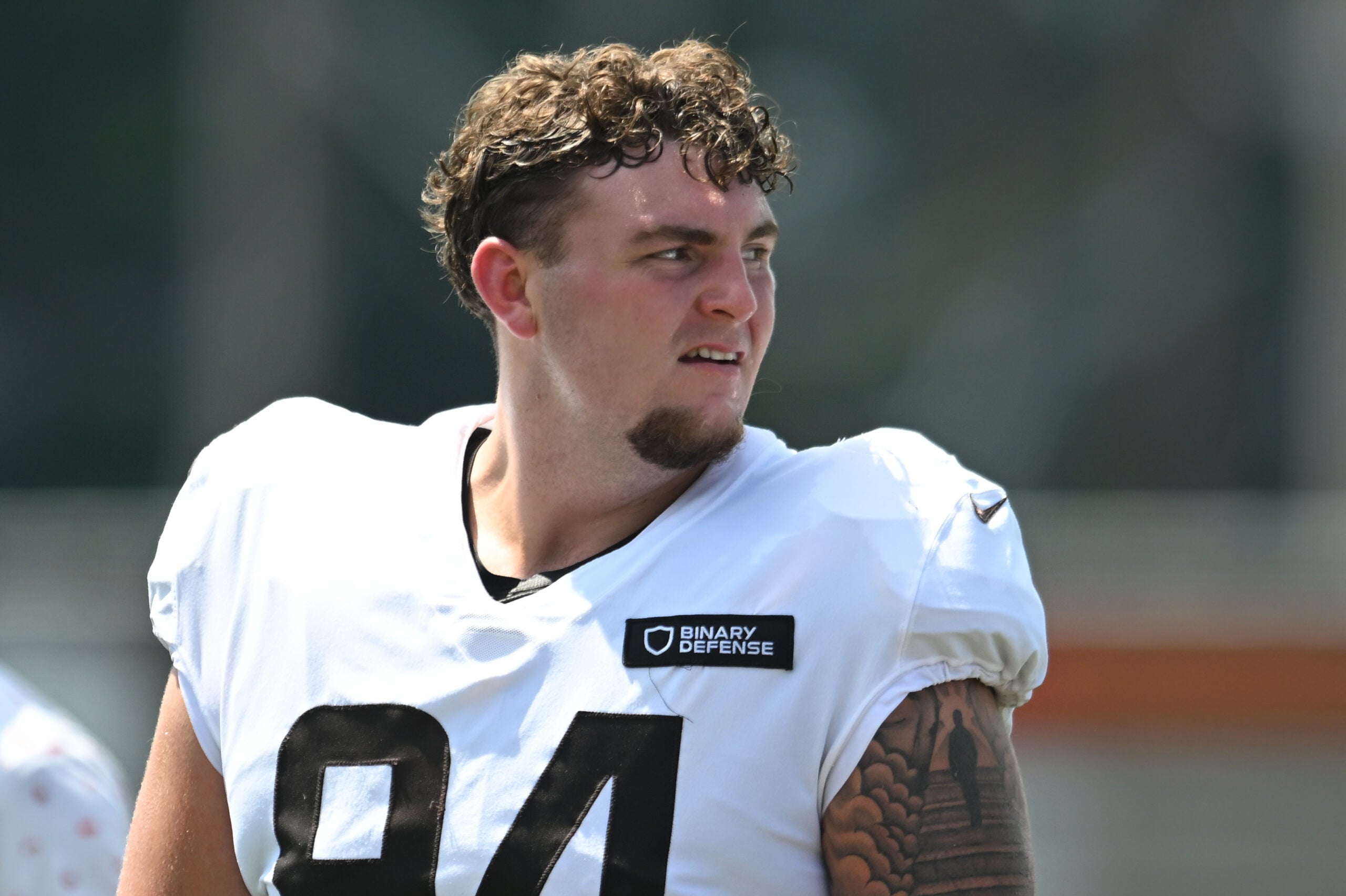 Jul 28, 2025; Berea, OH, USA; Cleveland Browns defensive tackle Mason Graham (94) during training camp at CrossCountry Mortgage Campus. Mandatory Credit: Ken Blaze-Imagn Images