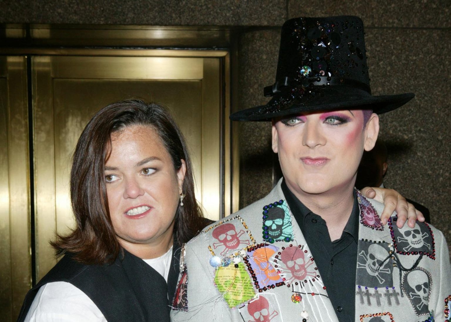 US chat show host Rosie O’Donnell and singer Boy George